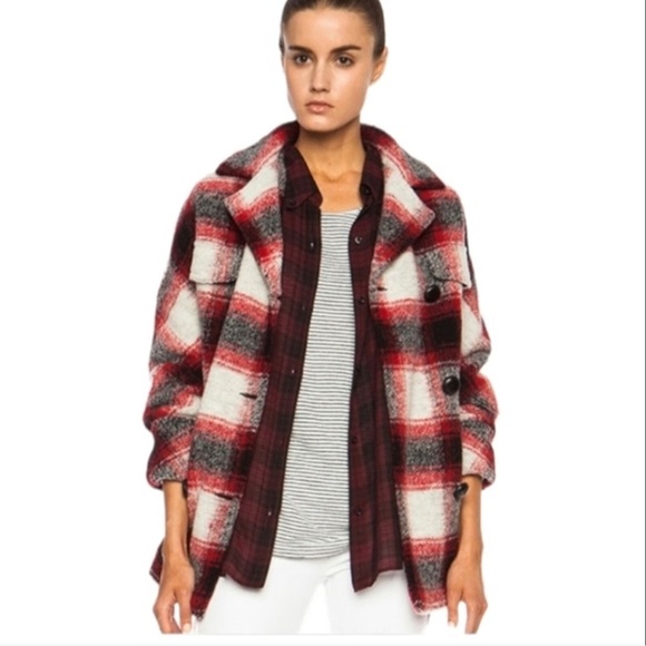 コート ISABEL MARANT Khaki Checked Wool Coat MA0019FB B3D04E KAEC Gabriel Checked Coat in Khaki/Ecru | Shop Ann Mashburn